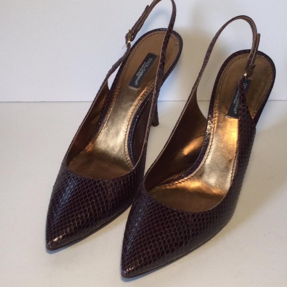 Dolce&Gabbana purple snakeskin heels
